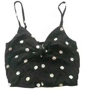 H&M Black And White Polka Dot Crop Top Size XXS  adjustable straps